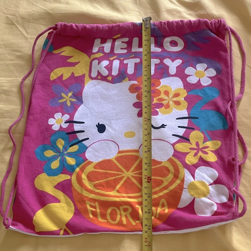 Hello Kitty Floral Pink Drawstring Bag